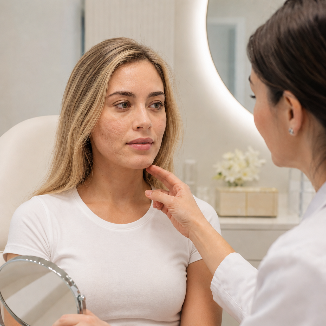 Evaluación dermatológica de acné y cicatrices